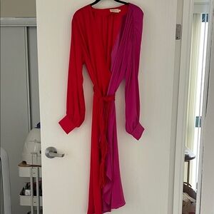 Choosy Flip Side Magenta and Red Wrap Dress